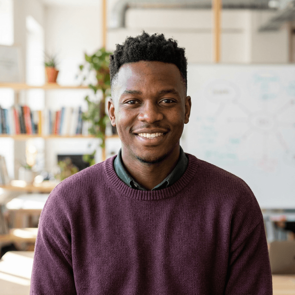 Marcus Williams in a business casual shirt smiling